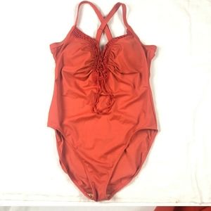 Newport News one piece burnt orange swimwear 16